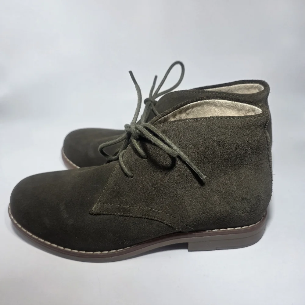 Hush Puppies Women’s Leather Lace-Up Oxford Shoes Dark Olive Suede Size 6.5